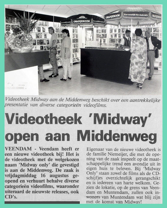 Videotheek Midway opening 16 augustus 1991